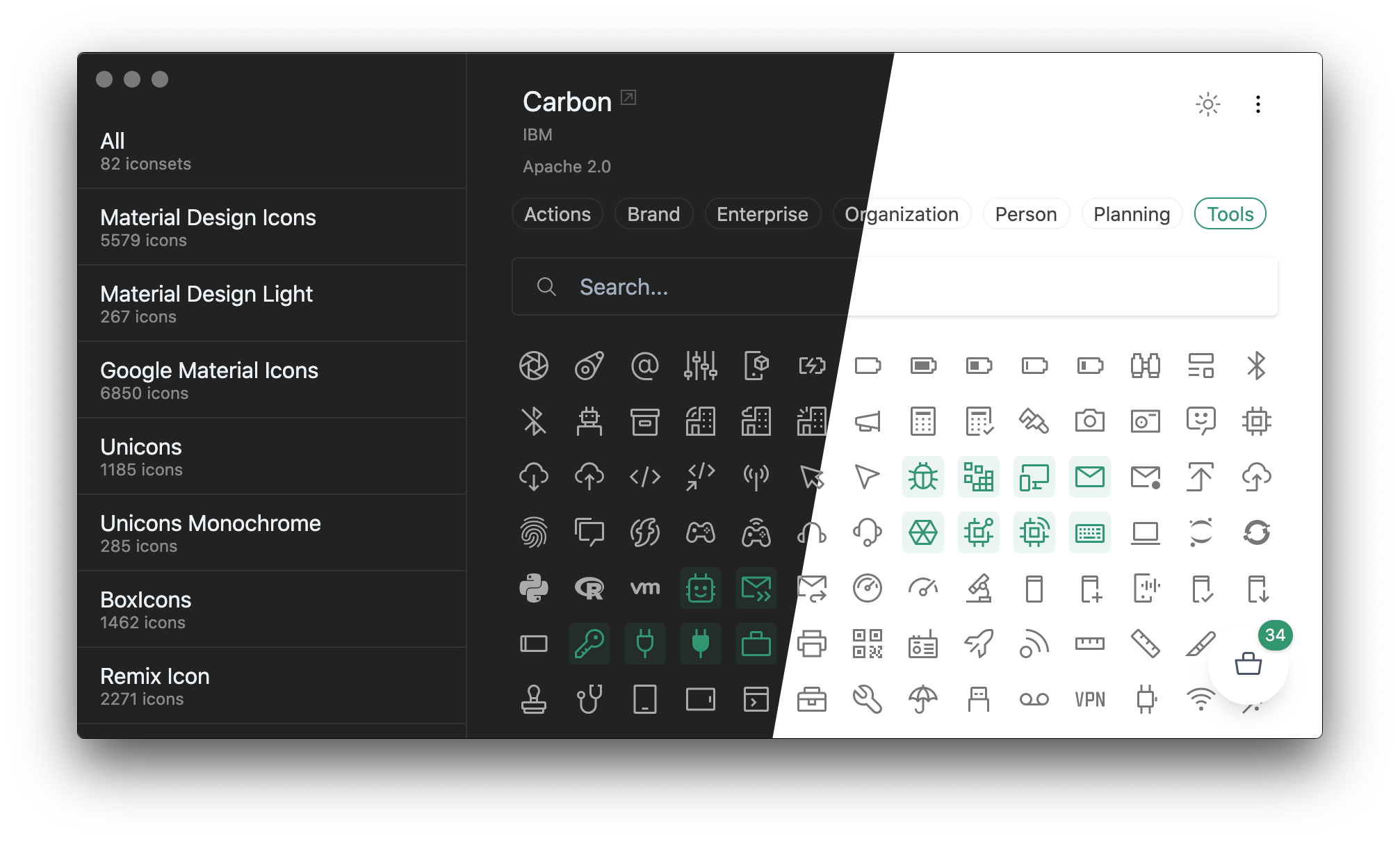 免费图标神器Icônes上线啦！80+ 图标集随便用